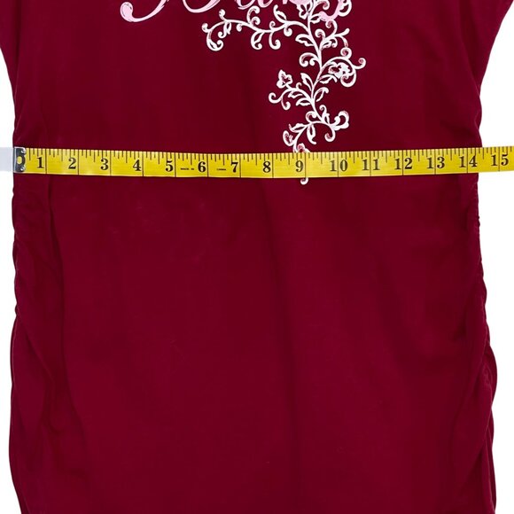 Two Hearts Maternity Long Sleeve Top Ruched Sides Floral Design Maternity Wear M - Picture 7 of 12